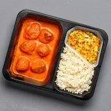 Zdjęcie produktu Klopsiki wieprzowe z ryżem, naturalnym sosem pomidorowym i surówką